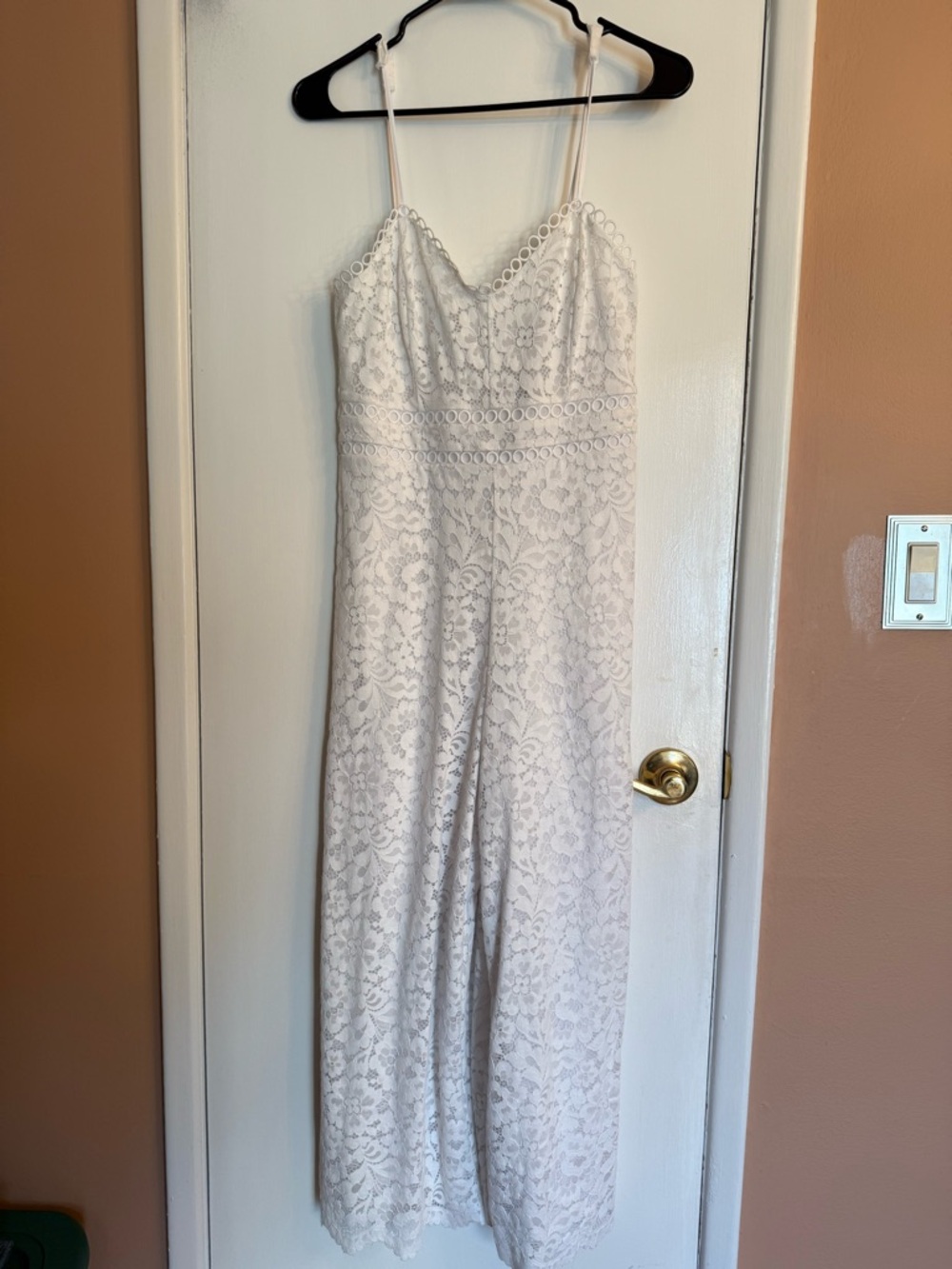 Express White Lace Spaghetti Junpsuit